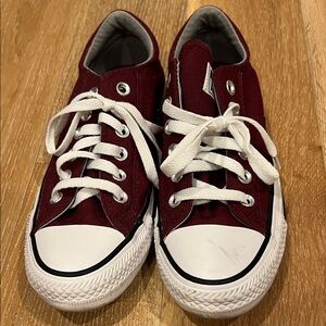 Converse‎ all star women’s Burgundy Canvas Sneakers with White Accents 7